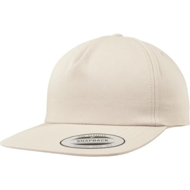 Yupoong Mens Flexfit Unstructured 5 Panel Snapback Cap in Khaki Khaki Male One Size