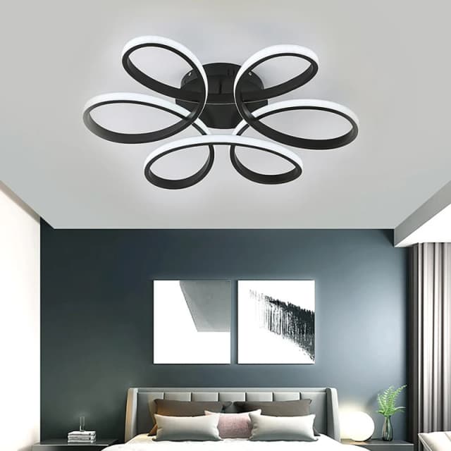Kabinet UK Petal Semi-Flush LED Ceiling Light 58cm Black unisex One Size
