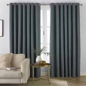 Furn Moon Eyelet Curtains (46in x 72in) (Mineral Blue) - Mineral Blue