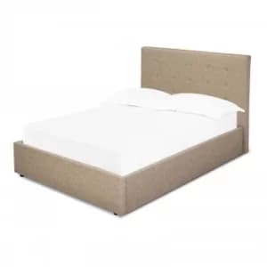 Lucca Beige King Size Bed WOOD, FABRIC