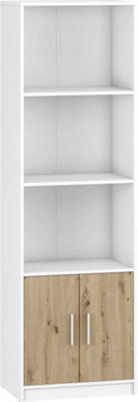 Shefa Line Bookcase Klio White - Artizan Oak (2 Boxes)