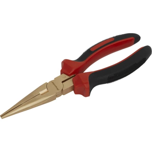 Loops 200mm Non Sparking Long Nose Pliers - Serrated Jaws - Beryllium Copper Copper