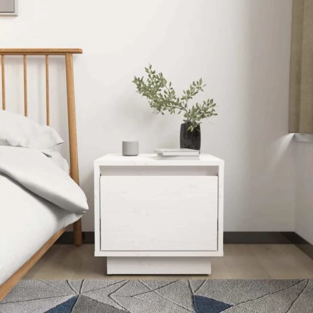 VIDAXL Bedside Cabinet White 35x34x32cm Solid Wood Pine Vidaxl 8720286842232