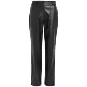 Calvin Klein Jeans Faux Leather High Rise Straight - Black