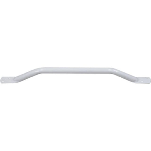 Loops White Steel Pipe Grab Bar - 600mm Length - Rounded Safety Ends - Epoxy Coating White