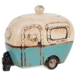 Village Pottery Caravan Cookie Jar Blue