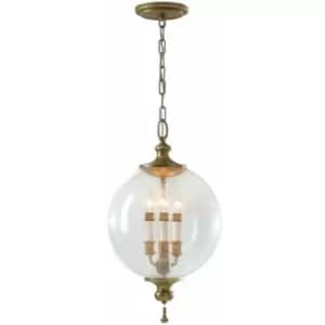 3 Bulb Ceiling Pendant Light Fitting Oxidized Silver Leaf LED E14 60W Bulb