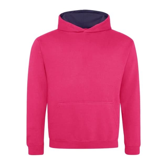 AWDis Varsity Hoodie in Cerise Size: 12-13 Years Cerise Unisex 12-13 Years
