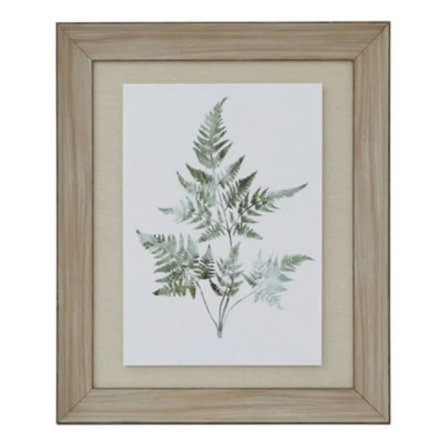 Hill Interiors Watercolour Bracken Fern In Frame - Washed Wood - L5 X W50 X H60 Cm - Brown