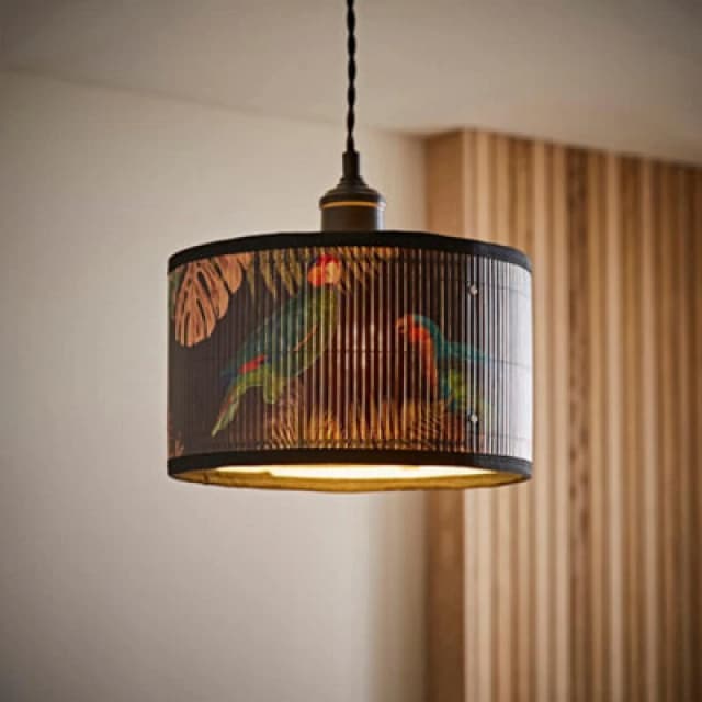 ValueLights ValueLights Daintree Bamboo Dark Jungle Drum Easy Fit Ceiling Light Lamp Shade in Natural Size: Small Natural Small Unisex 5016529273493