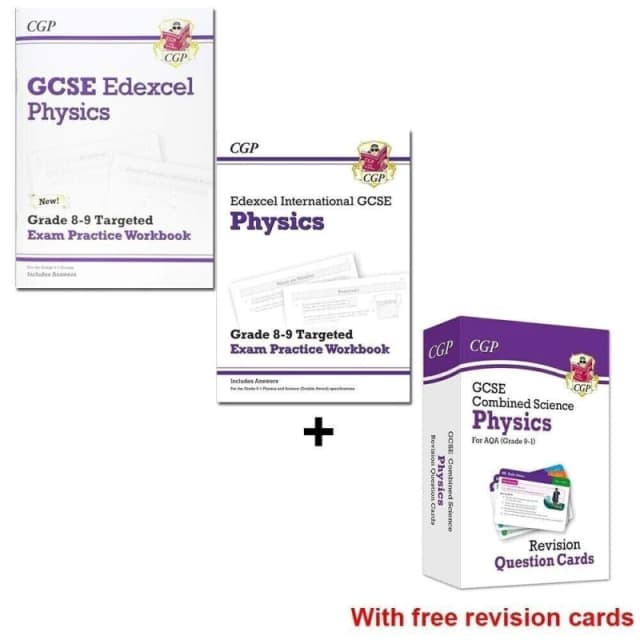 GCSE Edexcel Physics 8-9 Targeted Exam Practice Workbook 2 Books + Free Cards CGP Books Books