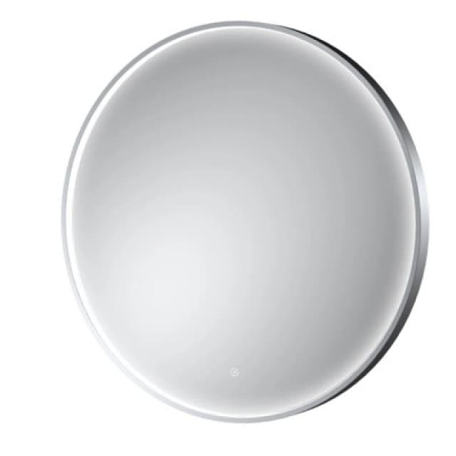Hudson Reed Mensa Wall Hung LED Touch Sensor Mirror, Contemporary Round Bathroom Design In Chrome, 800X800mm