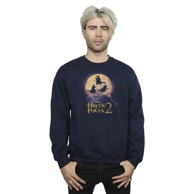 Disney Men Hocus Pocus Witches Flying Sweatshirt in Navy Size: Small Navy S Male 5063283802803
