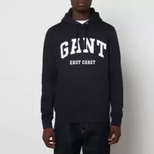 GANT Mens Chest Logo Pullover Hoodie - Evening Blue - M