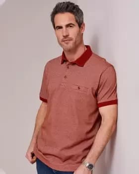 Cotton Traders Mens Luxury Polo Shirt in Orange
