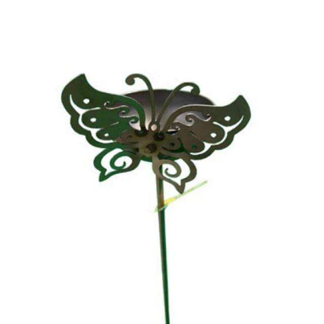 Poppy Forge 4 Feet Bowl Plant Pin Garden Art With Dragonfly (Pack Of 3) - Bare Metal/ready To Rust