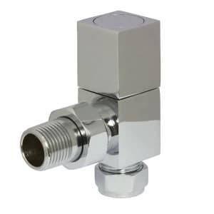 Heating Style Square Angled Radiator Valves - Chrome