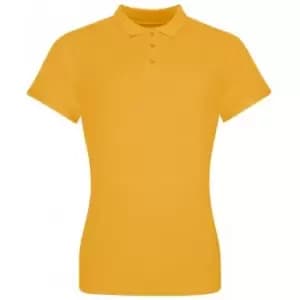 Awdis Womens/Ladies Pique Cotton Polo Shirt (M) (Mustard Yellow)