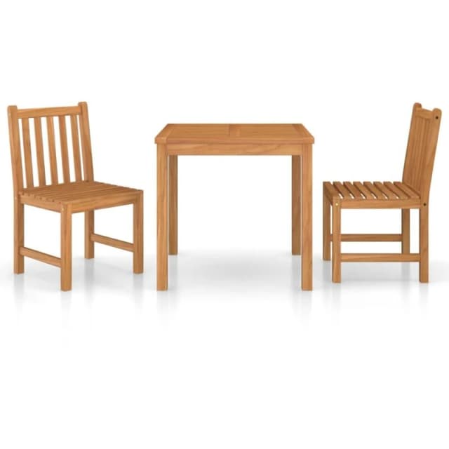 VIDAXL 3 Piece Garden Dining Set Solid Teak Wood Vidaxl 8720286227732