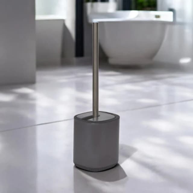 Showerdrape Echo Anthracite Grey Steel Toilet Brush & Holder