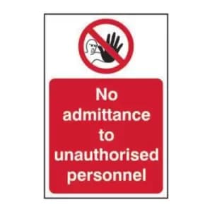 NO Admittance to Unauthorised Personnel - Sav (400 x 600mm)