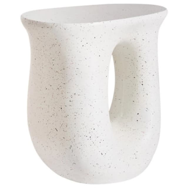 Beliani Side Table Idro 42cm 28cm Terrazzo Effect White Terrazzo