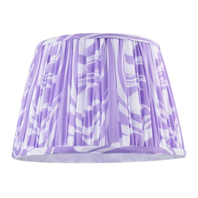 Happy Homewares Modern Lilac Pleated Cotton Fabric Lamp Shade with Wavy Lines Design Size: 12" Lilac Unisex 12"