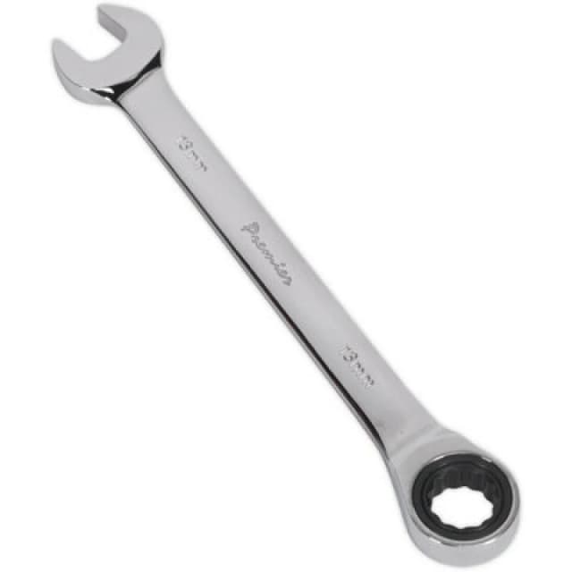 Loops 13mm Ratchet Combination Spanner - Chrome Vanadium Steel - 72 Tooth Ratchet Ring Metallics