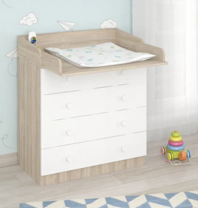 Shefa Line Shefa 800 Kids Changing Dresser Elm-White (2 Boxes)