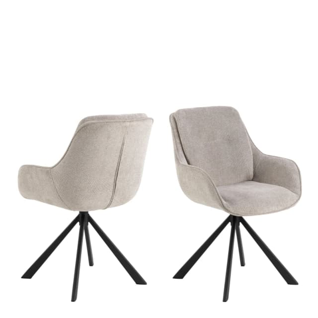 Furniture To Go Carrie Swivel Dining Chair in Sand Set of 2 in Light Grey Light Grey Unisex