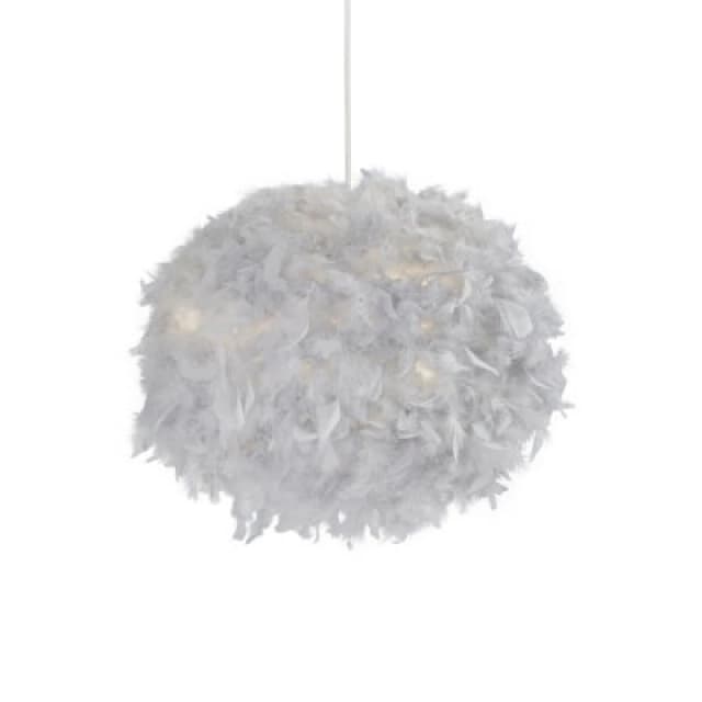 SO'HOME 50cm Grey Feather Ceiling Shade Grey ONE SIZE