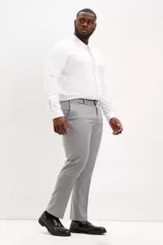 Mens Plus Slim Fit Light Grey Smart Trousers