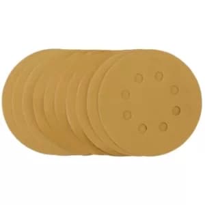 Draper Gold Sanding Discs with Hook & Loop, 125mm, 320 Grit (Pack of 10)