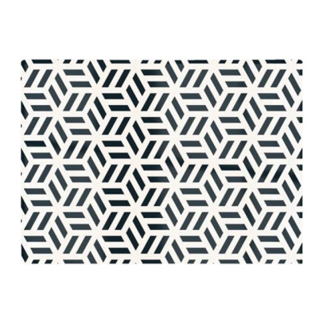 Warren Reed Designer Geometric Monochrome Hexagonal Pattern Glass Chopping Board