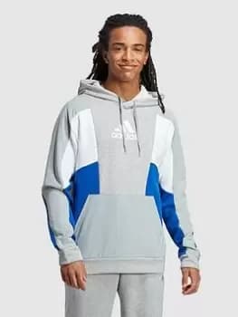 adidas Sportswear Essentials Colorblock Hoodie - Medium Grey Heather, Size 2XL, Men