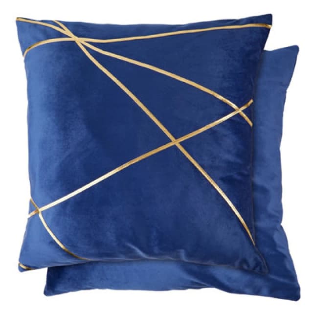 Fractal Cushion Cover In Navy Blue