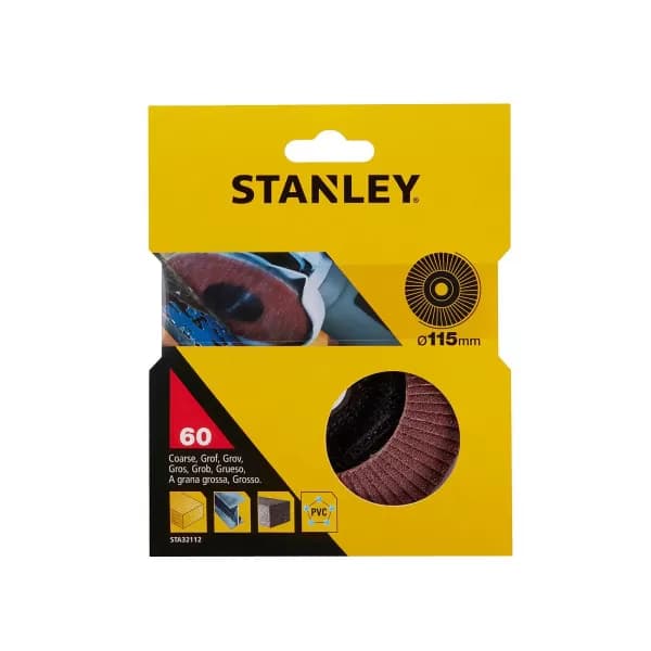 STANLEY Aluminium Oxide 115mm Flap Wheel Disc - 60G (STA32112-XJ)