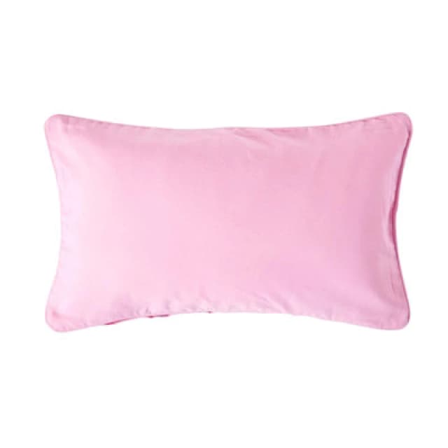 Homescapes Cotton Plain Pink Rectangular Cushion Cover, 30 X 50 Cm
