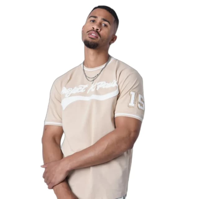 Project X Paris University style T-Shirt with logo Project X Paris Beige Male XS