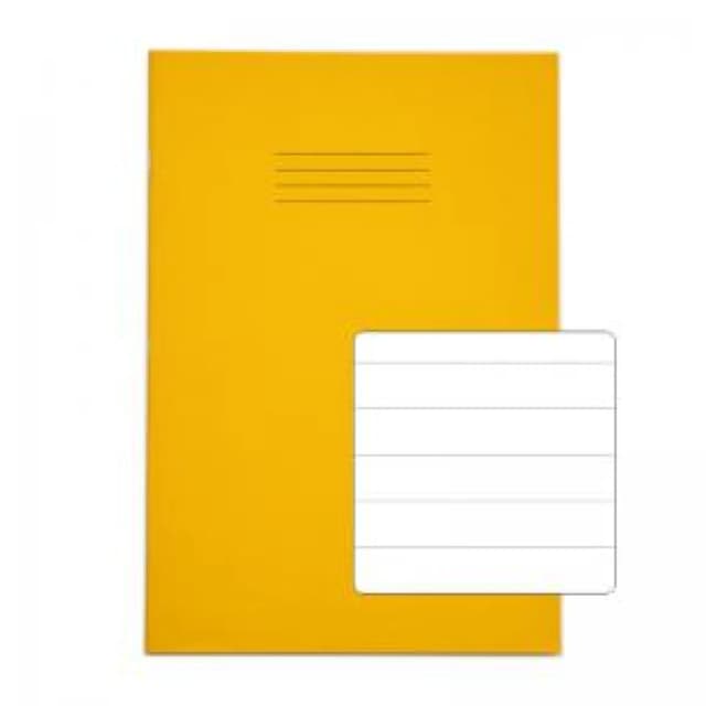 RHINO A4 Exercise Book 64 Page, Yellow, F15 (Pack of 50)