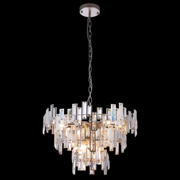 St Petersburg 9 Light Pendant Ceiling Light Champagne, E14