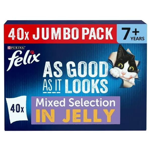 Purina Felix As Good As It Looks Senior Mixed Cat Food 40 x 100g