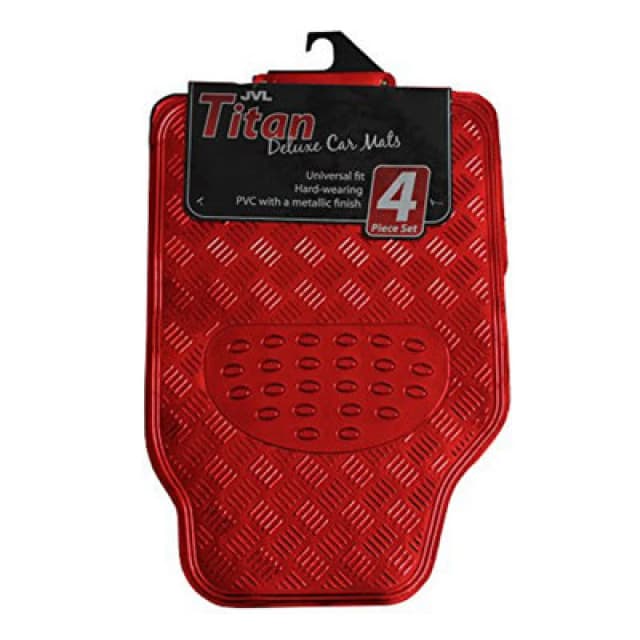 JVL Titan Car Mat Set - Red Red