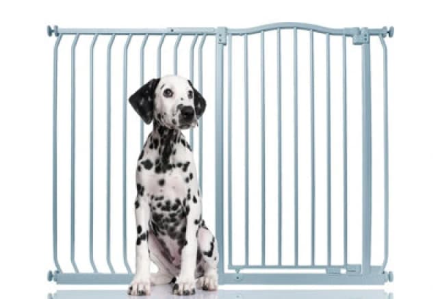 Bettacare Extra Tall Curved Top Dog Gate, 125Cm - 134Cm, Matt Grey, Extra Tall 100Cm In Height, Pressure Fit Pet Gate