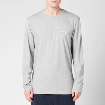 Hugo Boss Athleisure Curved Logo Long Sleeve T-Shirt Pastel Grey Size 2XL Men