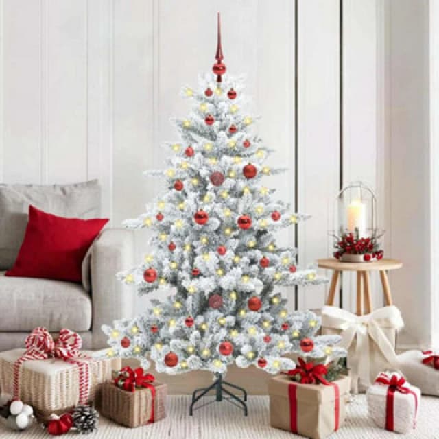 Vidaxl Artificial Hinged Christmas Tree White 150 Cm Pvc And Steel