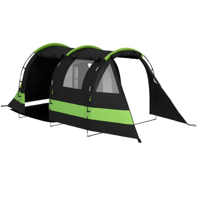 Outsunny Blackout Camping Tent or 4-5 Person - Black A20-405V00BK