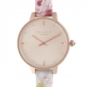 Ted Baker Floral Strap Watch - Rose gold