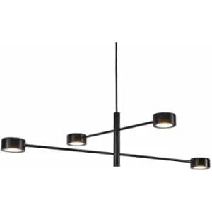 Nordlux Clyde LED Dimmable Multi Arm Pendant Ceiling Light Black, 2700K
