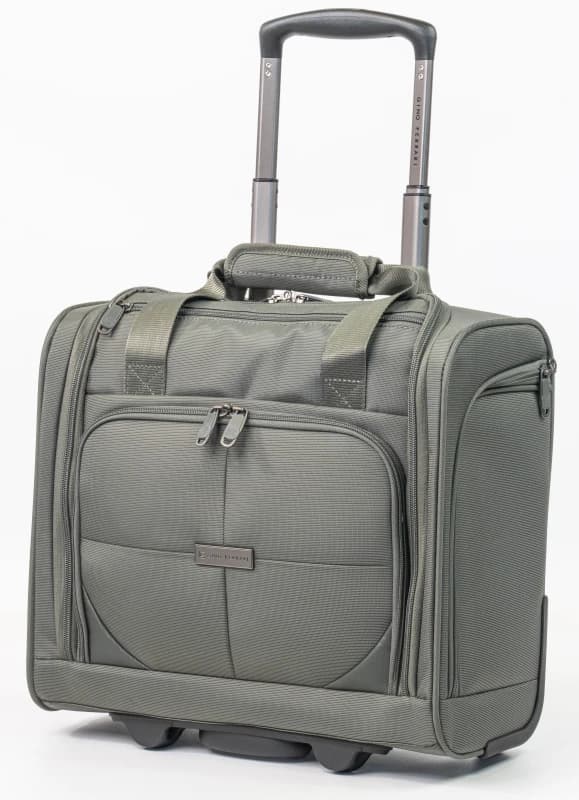 Gino Ferrari Omis Premium 17" Soft Shell Underseat Flight Bag Wheeled Cabin Luggage in Green Size: Mini Cabin Green Unisex Mini Cabin